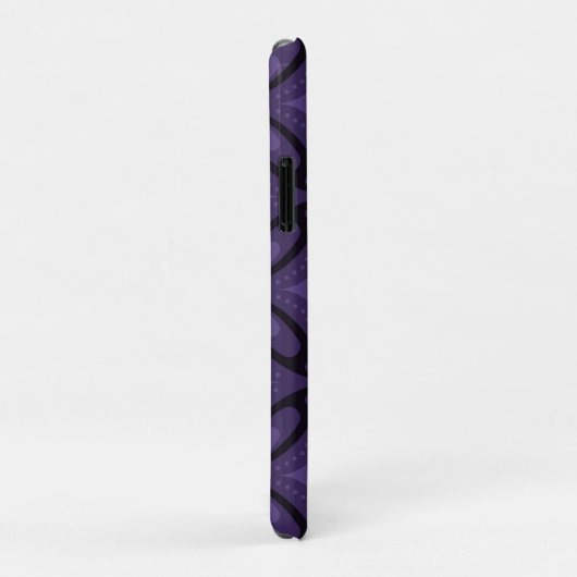 Donkerpaarse Retro Patroon Case-Mate iPhone Case (Achterkant/rechts)