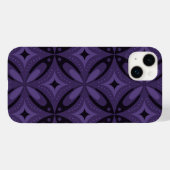 Donkerpaarse Retro Patroon Case-Mate iPhone Case (Achterkant (horizontaal))