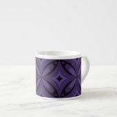 Donkerpaarse Retro Patroon Espresso Kop (Voorkant rechts)