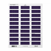 Donkerpaarse Retro Patroon Etiket (Full Sheet)