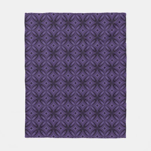 Donkerpaarse Retro Patroon Fleece Deken (Voorkant)