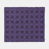 Donkerpaarse Retro Patroon Fleece Deken (Voorkant (Horizontaal))