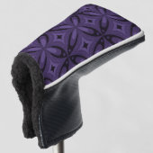 Donkerpaarse Retro Patroon Golfheadcover (3/4 voorkant)