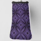 Donkerpaarse Retro Patroon Golfheadcover (Draai 90)