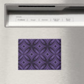 Donkerpaarse Retro Patroon Magneet (Insitu (Vaatwasser))