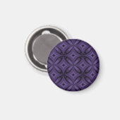 Donkerpaarse Retro Patroon Magneet (Voorkant / Achterkant)