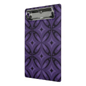 Donkerpaarse Retro Patroon Mini Klembord (Angled2)