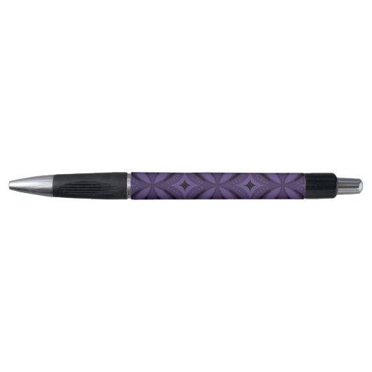 Donkerpaarse Retro Patroon Pen (Voorkant)