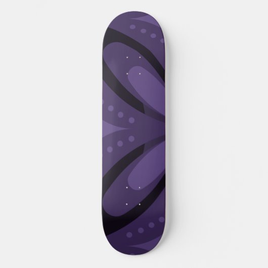 Donkerpaarse Retro Patroon Persoonlijk Skateboard (Voorkant)