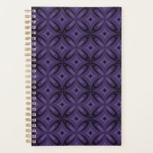 Donkerpaarse Retro Patroon Planner (Voorkant)