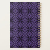 Donkerpaarse Retro Patroon Planner (Achterkant)