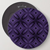 Donkerpaarse Retro Patroon Ronde Button 6,0 Cm (Voorkant /achterkant)
