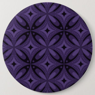 Donkerpaarse Retro Patroon Ronde Button 6,0 Cm