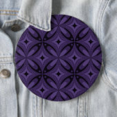 Donkerpaarse Retro Patroon Ronde Button 6,0 Cm (In situ)