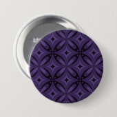 Donkerpaarse Retro Patroon Ronde Button 7,6 Cm (Voorkant /achterkant)