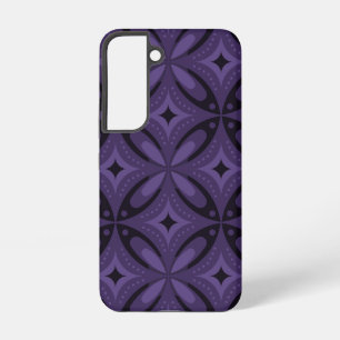 Donkerpaarse Retro Patroon Samsung Galaxy Hoesje