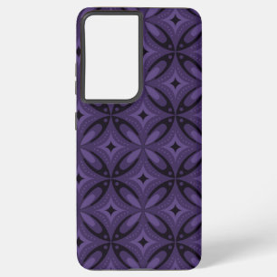 Donkerpaarse Retro Patroon Samsung Galaxy Hoesje