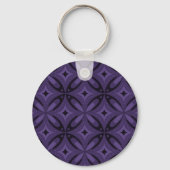 Donkerpaarse Retro Patroon Sleutelhanger (Achterkant)