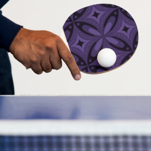 Donkerpaarse Retro Patroon Tafeltennisbatje