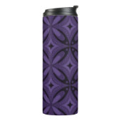 Donkerpaarse Retro Patroon Thermosbeker (Gedraaid links)