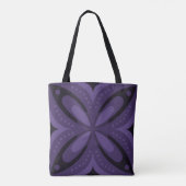 Donkerpaarse Retro Patroon Tote Bag (Achterkant)