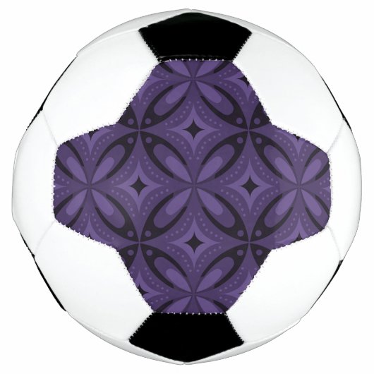 Donkerpaarse Retro Patroon Voetbal (Voorkant)