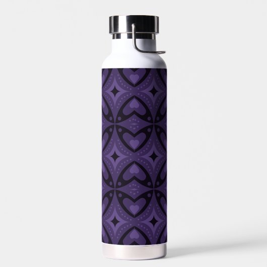 Donkerpaarse Retro Patroon Waterfles (Links)