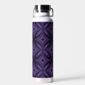 Donkerpaarse Retro Patroon Waterfles (Achterkant)