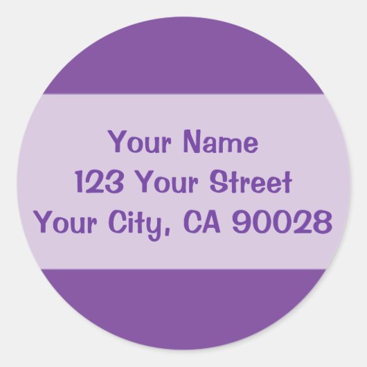 donkerpaarse ronde sticker (Voorkant)