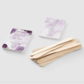 Donkerpaarse Rozen Bloem Gothic Trouwprogramma Handwaaier (Niet-gemonteerd)