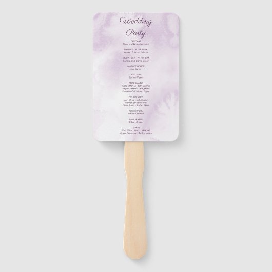 Donkerpaarse Rozen Gotisch Huwelijksprogramma Bloe Handwaaier (Achterkant)