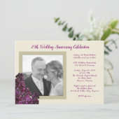 Donkerpaarse Sering Foto Bruiloft Huwelijksbelofte Kaart (Staand voorkant)