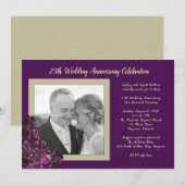 Donkerpaarse Sering Foto Bruiloft Jubileum Feest Kaart (Voorkant / Achterkant)