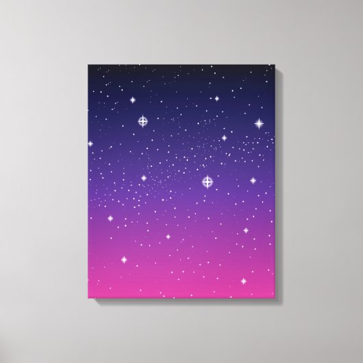 Donkerpaarse sterrenhemel canvas afdruk (Voorkant)