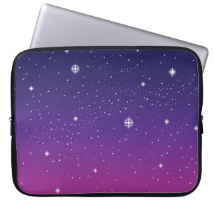 Donkerpaarse sterrenhemel laptop sleeve