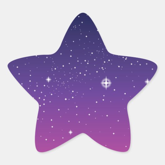 Donkerpaarse sterrenhemel ster sticker (Voorkant)