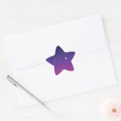 Donkerpaarse sterrenhemel ster sticker (Envelop)