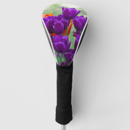 Donkerpaarse tulpen legpuzzel golfheadcover