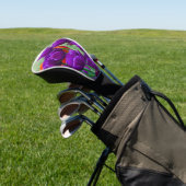 Donkerpaarse tulpen legpuzzel golfheadcover (Insitu)