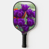 Donkerpaarse tulpen legpuzzel pickleball paddle (Achterkant)