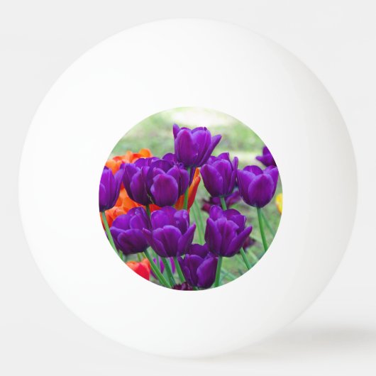 Donkerpaarse tulpen legpuzzel pingpongbal (Voorkant)
