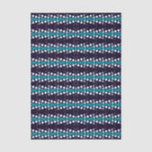 Donkerpaarse Turquoise Pijl Wit Stippen Patroon Tissuepapier (Voorkant)