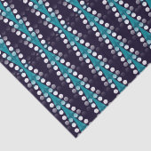 Donkerpaarse Turquoise Pijl Wit Stippen Patroon Tissuepapier (Detail)