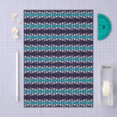 Donkerpaarse Turquoise Pijl Wit Stippen Patroon Tissuepapier (Craft)