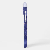 Donkerpaarse Waterverf Ink Glitter iPhone Hoesje (Linkerkant)