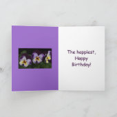 Donkerpaarse Witte Pansies Kaart (Binnen)