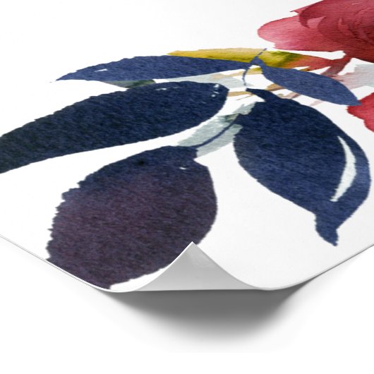 Donkerrode 9-tafel uithangbord poster (Hoek)