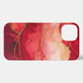 Donkerrode alcoholinkt Girly Gold iPhone Hoesje (Achterkant horizontaal)