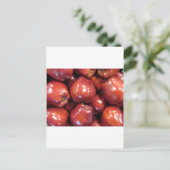 Donkerrode appels briefkaart (Staand voorkant)