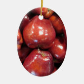 Donkerrode appels keramisch ornament (Voorkant)